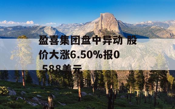 盈喜集团盘中异动 股价大涨6.50%报0.588美元